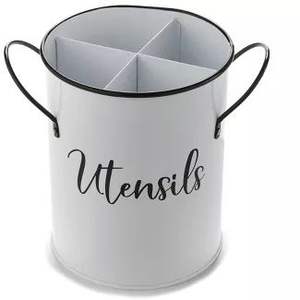 Support à ustensiles de cuisine en métal galvanisé style ferme avec poignée unique – Vente en gros pour fabricants et grossistes - Product Image 3