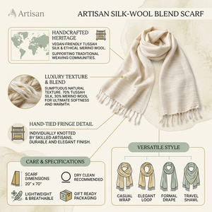 Handloom Matka and Tussar Silk <b>Scarves</b> with Camouflage Pattern Quick Dry for Luxury <b>Winter</b> Fashion and Outdoor Activities - Product Image 6