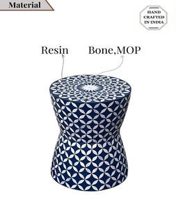 Tabouret rond moderne fait à la main en os écologique provenant de l'Uttar Pradesh par F S INTERNATIONAL pour la décoration de la maison - Product Image 2