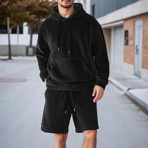 Ensemble de survêtement 2 pièces en molleton doux, sweat-shirt à capuche à manches longues et short - Product Image 2