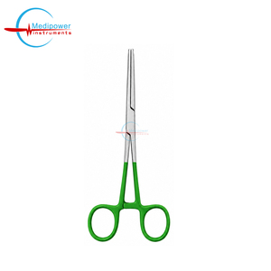 Pince à artères droite de 6 pouces, poignée verte, en acier inoxydable, pince hémostatique chirurgicale réutilisable, instrument médical - Product Image 6