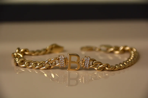 Tennis <b>Bracelet</b> Gold Plated Cuban Link Chain Diamond Vintage Style Women's Zinc Alloy Jewelry IGI Certified - Product Image 4