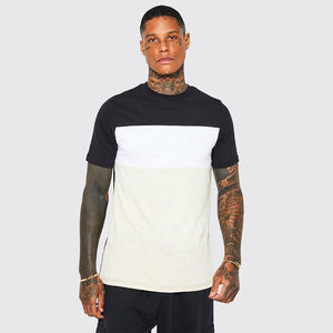 <b>Mens</b> Color Block Striped Short Sleeve Cotton T-<b>Shirt</b> Custom Logo OEM ODM Wholesale Apparel - Product Image 4