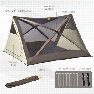 Tente de camping automatique pour 2-3 personnes avec fenêtres de ventilation, matériau Oxford, imperméable et facile à installer, sac de transport inclus - Product Image 5