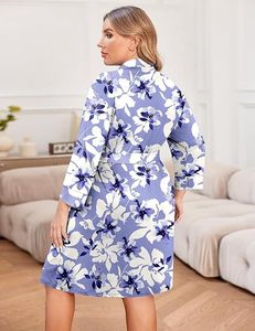 Bata de Maternidad para Mujer, Talla Grande, Lisa, para Verano, Ligera, sin Mangas, Tipo Kimono, con Bolsillos, Largo hasta la Rodilla - Product Image 2