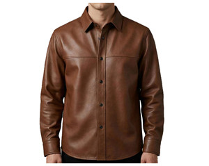 T-shirt Homme Effet Cuir avec Fermeture Éclair, Col Montant et Rabattable, en Cuir Souple Brillant, Style Streetwear Tendance - Product Image 4