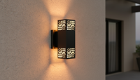 Applique murale moderne/japonaise en acier/inox à commande tactile LED, 300 lm, Ra85, 30000 heures, 3500K (blanc chaud), 25 cm, pour salon