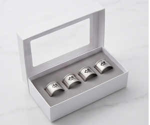 Stainless Steel <b>Napkin</b> Rings Set With Pine Tree Cutout Design <b>Silver</b> Metal Perfect For Table Decor - Product Image 6