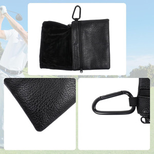 Pochette de golf en cuir véritable conçue pour les golfeurs professionnels, avec un grand espace de rangement et une fabrication haut de gamme, à vendre. - Product Image 3