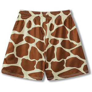 Pantalones Cortos Deportivos de Cintura Media con Cordón Ajustable, 100% Poliéster, Resistentes al Viento, con Estampado Gráfico Digital, Estilo Urbano, para Gimnasio y Uso Casual, Oferta de Verano - Product Image 2