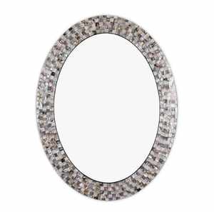 กระจกตกแต่งผนังทรงกลมสีเงินทำมือ ดีไซน์ทันสมัย เป็นมิตรกับสิ่งแวดล้อม พร้อมโลโก้สั่งทำพิเศษ สีฟ้า ตกแต่งด้วยลวดลายดอกไม้สวยงาม - Product Image 3