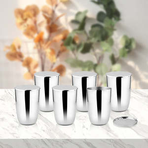 Impression Collection Juego de vajilla de acero inoxidable de 6 piezas con tapa de vidrio - Product Image 2
