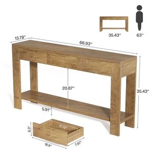 Entrance <b>Console</b> <b>Table</b> with Storage Space As <b>Sofa</b> <b>Table</b> - Product Image 6