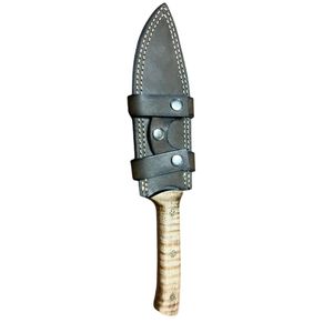 Cuchillo de Caza de Acero Inoxidable con Mango de Madera, Hoja de Punta Caída, Borde Recto, Cuchillo Táctico de Supervivencia para Exteriores - Product Image 3