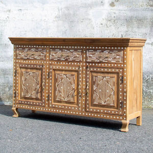 Cómoda de Madera Maciza con Incrustaciones de Hueso Hecha a Mano en India, de Lujo, Clásica y Multiusos, para Sala de Estar o Cocina - Product Image 1