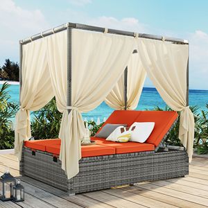 Lettino Prendisole Regolabile ad Alto Comfort con Tenda Disponibile in 3 Colori - Product Image 1