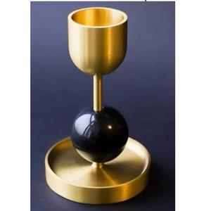 Porte-bougie moderne pour mariage, décoration de table, porte-bougie vintage, finition plaquée or, porte-bougie décoratif - Product Image 1