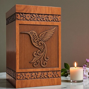 Hummingbird Rosewood Urn <b>Box</b>: Custom Engraved Memorial <b>Keepsake</b> Funeral Memorial <b>Keepsake</b> by AYAANS - Product Image 6