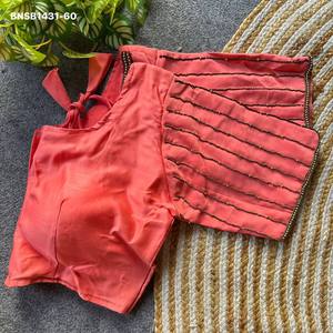 Festival Wear Pattu Silk with Back & Sleeve Hand-<b>Aari</b> <b>work</b> Padded <b>Blouse</b> Collection Woman Fashion Exporter Wholesale Supply - Product Image 4