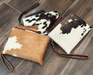 Bracelet et pochette à pampilles en cuir véritable de vachette personnalisé de haute qualité en cuir véritable fait à la main de créateur dames pochette sac à main portefeuilles - Product Image 4