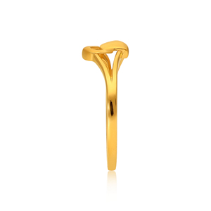 Elegante Anillo de Corazones Entrelazados Dorado para Mujer, Diseño Único Inspirado en el Amor Romántico, Joyería de Lujo - Product Image 4