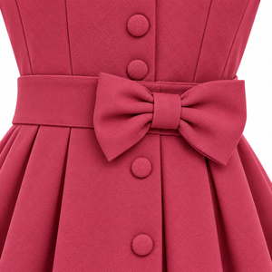 Uniforme Escolar Rosa para Niñas, Blusa Blanca de Manga Larga con Lazo y Cinturón, Falda Plisada con Botones al Frente, Conjunto Escolar para Estudiantes - Product Image 5