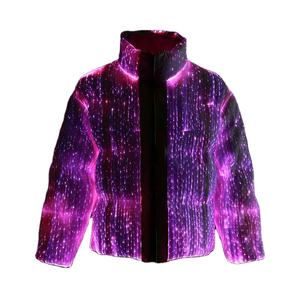 Doudoune personnalisée pour homme, nouvelle collection hiver, lumineuse, style décontracté, avec fibre optique intégrée - Product Image 3