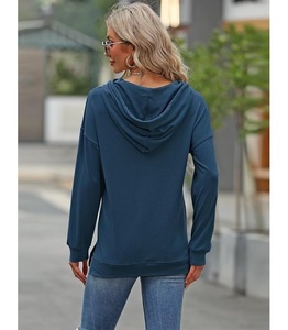 Nouveauté : Sweat à capuche pour femme en coton 100 %, manches longues, col tombant, imprimé, confortable, hiver, personnalisable - Product Image 5