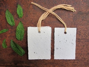 Handmade Paper <b>Labels</b> with Twine for Packaging Paper Gift Tags Rectangular Shape with Twine Customized Printed with Logo Tags - Product Image 1
