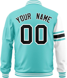 แจ็คเก็ตเบสบอลแบบวาร์ซิตี้สั่งทำได้ ขายส่ง แจ็คเก็ตยีนส์ผู้ชาย ผลิตจากโรงงาน สินค้ามาใหม่ แขนยาว - Product Image 3