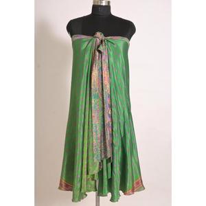 Women's Custom Handmade Vintage Floral Printed Silk <b>Wrap</b> Skirt - Product Image 3