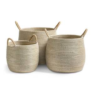 <b>Large</b> Natural Seagrass Handwoven <b>Basket</b> with Handles Durable <b>Storage</b> <b>Basket</b> Wholesale eco friendly Made in Vietnam - Product Image 4