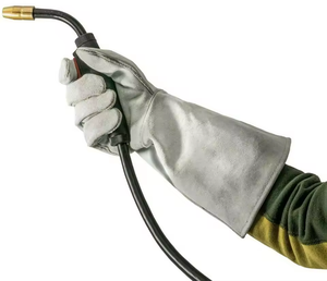 Gants de soudage en cuir de vachette avec feuille d'aluminium pour isolation thermique et protection, robustes, résistants à l'usure et renforcés - Product Image 5