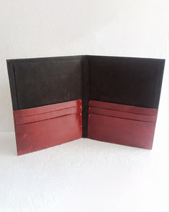 Genuine Leather Portfolio Organizer Tree of Life Embossed Padfolio Document <b>Folder</b> Business Conference <b>Binder</b> with Pockets - Product Image 1