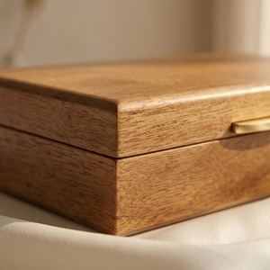 New Simple Square Walnut Color <b>Small</b> Size Jewellery Storage <b>Box</b> High-end Jewelry Storage Display <b>Box</b> for Halloween Holiday Gift - Product Image 4