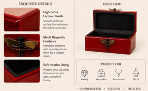 Luxury Maroon Color <b>Mirror</b> Glass Decorative Storage Box Fly Knob Premium Jewelry Vanity Organizer <b>Boxes</b> Home Decor Lacquer - Product Image 5