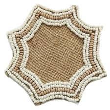 Posavasos de Yute Hechos a Mano con Cuentas, Posavasos Decorativos en Forma de Estrella para Mesa de Comedor o Mesa de Café - Product Image 6