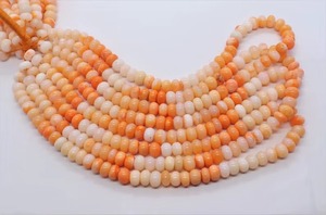 Perles Rondelles Lisses en Opale Naturelle Teintée Orange 8MM 8.5MM, Perles de Pierre Précieuse en Opale Orange Naturelle Véritable - Product Image 6