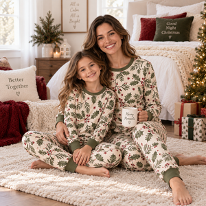 Ensemble de pyjama de Noël deux pièces personnalisé pour femme, ensemble de vêtements de nuit de Noël pour la famille, ensemble deux pièces coupe décontractée, fournisseur en gros - Product Image 5