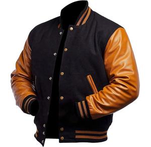 Mens Streetwear Varsity Letterman Jacket Premium Leather High Quality Embroidery Winter Style - Product Image 3
