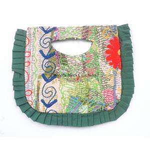 Luxury Trendy Classic Kantha messenger Bag Handmade Mixed Colors Magnetic Closure Ruffles Landscape Pattern Lightweight Foldable - Product Image 3