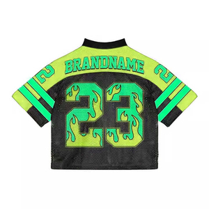 เสื้อเจอร์ซีย์ตาข่ายแบบจูเนียร์ คอวี สำหรับทีมกีฬา ปรับแต่งได้ น้ำหนักเบา ผลิตจากโพลีเอสเตอร์ 100% ลายดอกไม้ สำหรับผู้ใหญ่ เล่นรักบี้ - Product Image 2