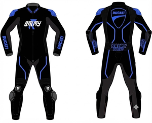 Men’s Custom Cowhide/Kangaroo Leather Track Racing 1Pc Suit Jumpsuit/Traje Motorcycle Gear Made To Measure CE <b>Level</b> 2 Protection - Product Image 1