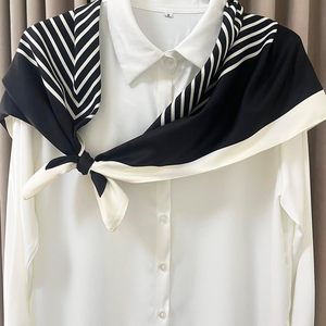 Foulard bandana de luxe en soie pour femme, carré, pour la tête, les cheveux ou le cou, toucher satiné doux, imprimé, de créateur - Product Image 2