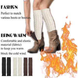Calcetines largos de invierno para mujer, 3 pares de calentadores de piernas de punto - Product Image 3
