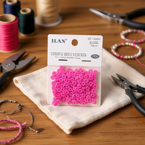 Ilan Polymer Clay <b>Disc</b> Beads 6x1 Mm Fuchsia Color For Jewelry Making - Product Image 2