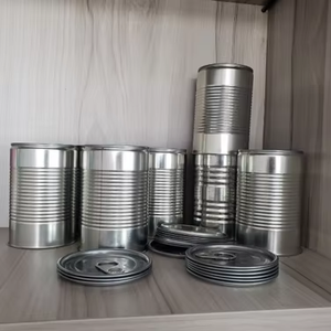 Boîtes cylindriques personnalisées imprimées en 3 parties, durables, avec couvercles à anneau, surface laquée, pour le stockage de fruits, de noix et de nourriture pour animaux de compagnie - Product Image 1