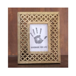 Handmade Wood <b>Photo</b> <b>Frame</b> Rectangular <b>Ornate</b> Vertical Tabletop Display - Product Image 3