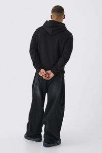 Black Zip Hoodies Men Streetwear Racing Full Zipper Sweatshirt Oversized Moto Style Hoodie Custom Logo Supplier Polyester/Cotton - Product Image 3