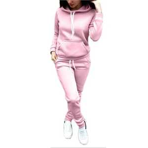 Conjunto Deportivo de Felpa para Mujer, Sudadera con Capucha y Pantalones Jogger, 2 Piezas, Ropa Deportiva OEM/ODM - Product Image 5